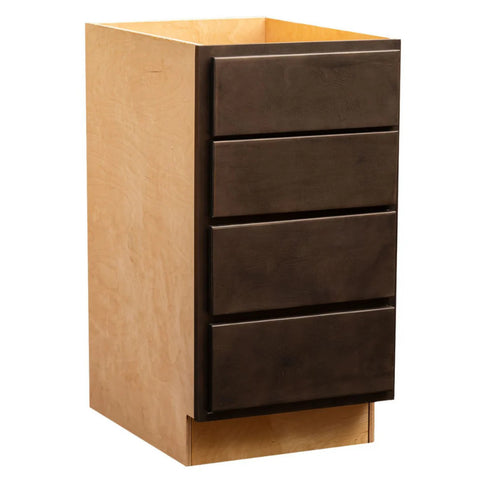 4 Drawer 18" Base Cabinet - Espresso Stain