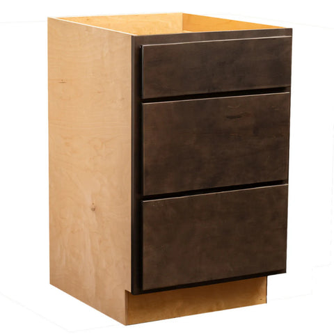 3 Drawer 21" Pots and Pans Base Cabinet - Espresso Stain