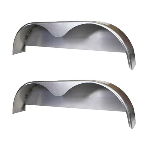 Smooth Aluminum | Tandem Teardrop Fender | 68"L x 9"W x 18"H | for Double Axle Trailer | 2 Pack of Fenders w/Fender Backs Kit