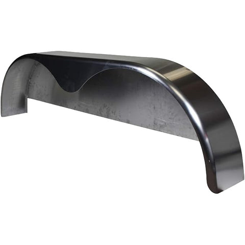Smooth Steel | Tandem Teardrop Fender | 68"L x 9"W x 18"H | for Double Axle Trailer | Single Fender w/Fender Back Kit