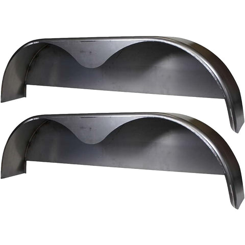 Smooth Steel | Tandem Teardrop Fender | 68"L x 9"W x 18"H | for Double Axle Trailer | 2 Pack of Fenders w/Fender Backs Kit