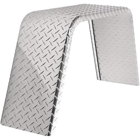 Diamond Plate Aluminum | Flat Top Fender | 34"L x 10"W x 17"H | for Single Axle Trailer ***