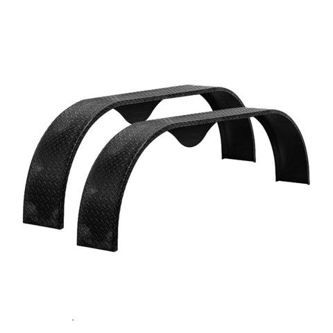 Diamond Plate Steel | Tandem Teardrop Fender | 72"L x 10"W x 20"H | for Double Axle Trailer | 2 Pack of Fenders Kit