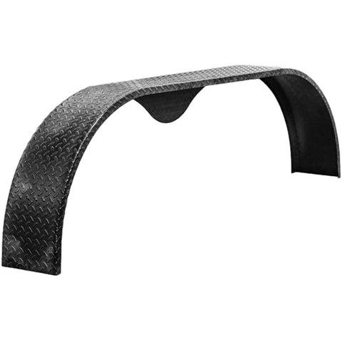 Diamond Plate Steel | Tandem Teardrop Fender | 72"L x 10"W x 20"H | for Double Axle Trailer