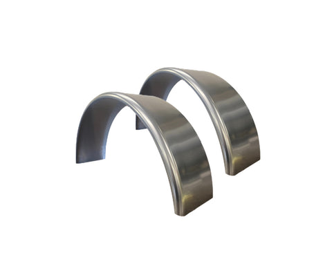 Smooth Aluminum | Round Top Fender | 32"L x 8"W x 15"H | for Single Axle Trailer | 2 Pack of Fenders Kit