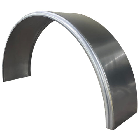 Smooth Aluminum | Round Top Fender | 36"L x 9"W x 18"H | for Single Axle Trailer