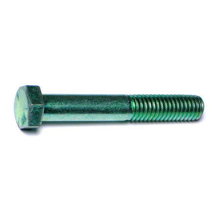 3/8"-16 x 2-1/2" Green Rinsed Zinc Hex Cap Screws (1lb Bag) (05871)