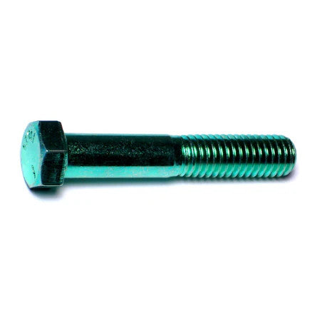 7/16"-14 x 2-1/2"L Green Rinsed Zinc Hex Cap Screws (1lb Bag) (05887)