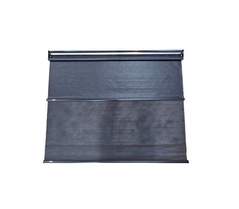 RV Day/Night Roller Shade – 26” W x 50” L | Black Solar Screen for Daytime UV Protection | Satin Black 100% Light-Blocking Night Shade for Privacy & Darkness