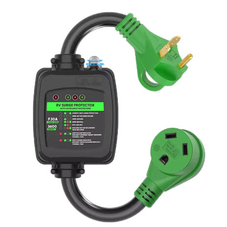 All-in-One Surge Protector Adapter Cord – 30A Male to 30A Female 2ft (AC30-OS)