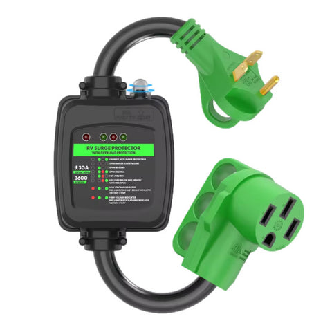 30 Amp to 50 Amp RV Surge Protector Adapter Cord | Detachable 50A Female 2ft | AC3050L-OS