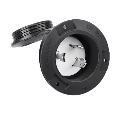 30A 125V 3-Prong Power Inlet with Weatherproof Cover – Generator Plug (ED-307P)