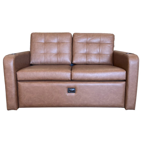 60" Loveseat Couch with Pullout Drawer Stout Clay
