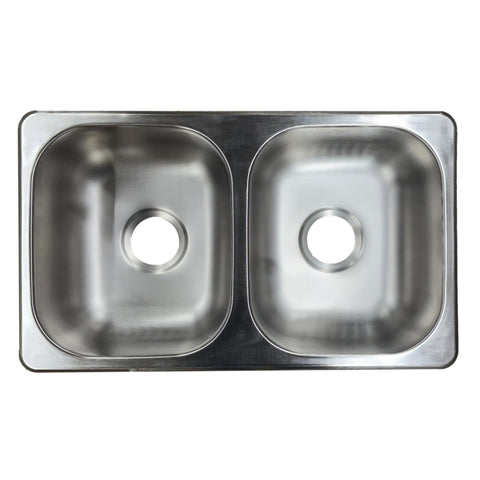 Kitchen Double Sink | 27" x 16" x 7" | Stainless Steel