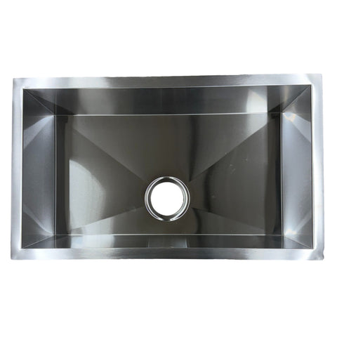 Kitchen Single Bowl Sink | 27" L x 16" W x 7" D | Stainless Steel