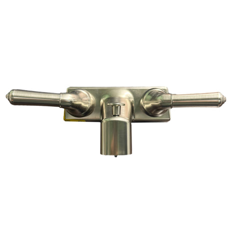 4" Dual Teapot Tub Shower Faucet Diverter Brushed Nickel