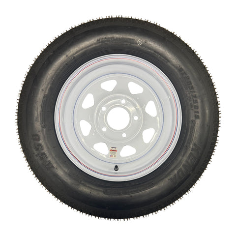 Kenda Loadstar | ST205/75D15 | Trailer Tire | White Spoke | Load Range D | 5 on 5" Bolt Pattern