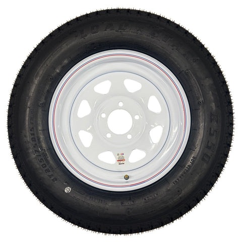 Kenda Loadstar | ST205/75D15 | Trailer Tire | White Spoke | Load Range D | 5 on 4.5" Bolt Pattern