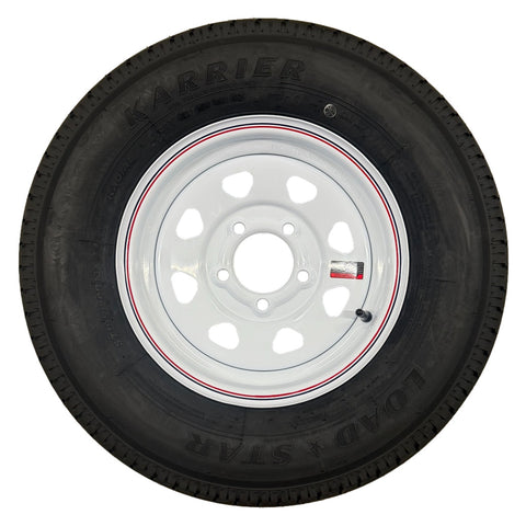 Kenda Loadstar | ST185/80R13 | Trailer Tire | White Spoke | Load Range C | 5-4.5 Bolt Pattern