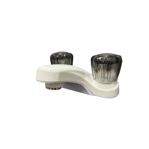 4" Lavatory Faucet | Two Smoke Round Handles | Euro Style | Parchment Finish