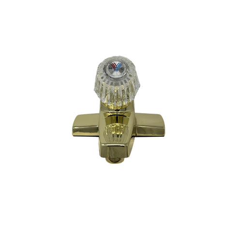 4" Gold Lavatory Faucet | Acrylic Ball Handle