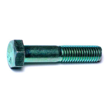 1/2"-13 x 2-1/2" Green Rinsed Zinc Grade 5 Hex Cap Screws (1lb Bag)