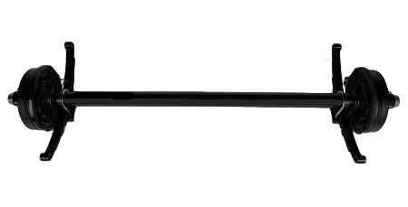 Lippert 3500# Straight Brake Axle | Underslung Springs | 5 Lug on 4.5" Bolt Pattern | 92" Hubface 74" Spring Center