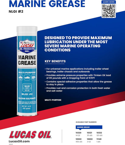 Lucas Oil | Marine Grease | Multi-Purpose Grease | 14 oz.