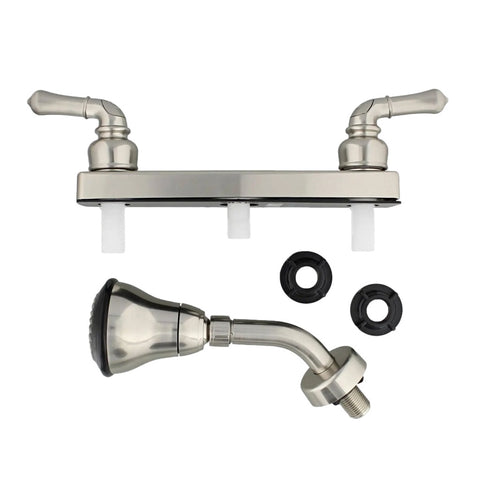 RV Tub/Shower Diverter with Teapot Handles and Shower Head 8" - Chrome Part# U-YCH59