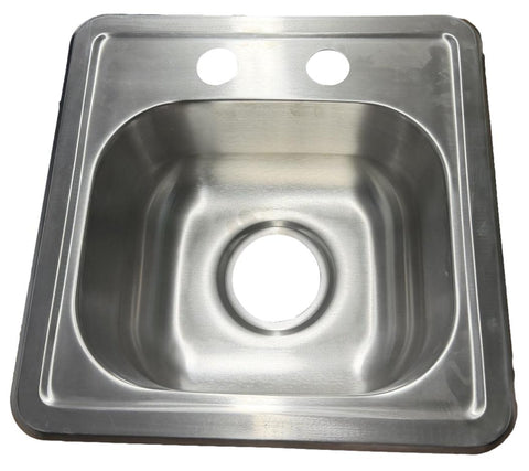 *Surplus* Small 15" x 15" Stainless Kitchen Sink