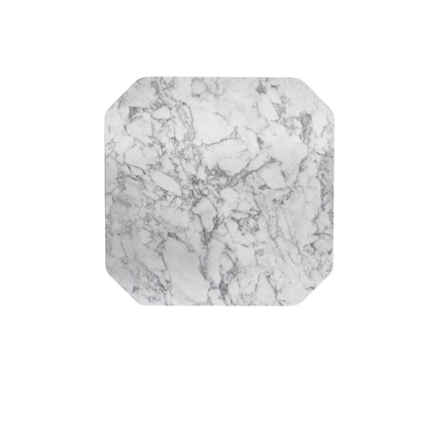 Dinette Table Top 26.125" x 26.125" White Marble Design