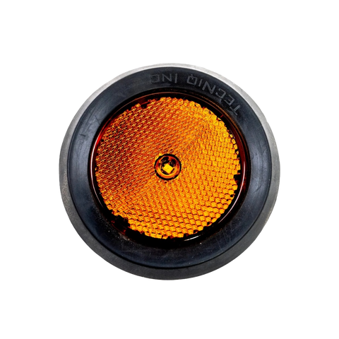 2.5" Round Amber P2 rated 4 LED w/Grommet & Wire Sidemarker w/Reflectivity S12-AA40-1 (Kit)