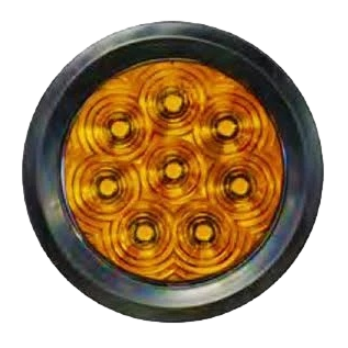 Hi Visibility 4" Round Strobe Amber Amber Lens Grommet Mount Tri-Pole (T46-AAZ0T-1 Kit)
