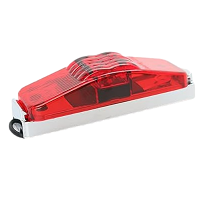 1" x 4" Red PC Sidemarker Red Lens w/Chrome Base (S19-RR00-1 Kit)