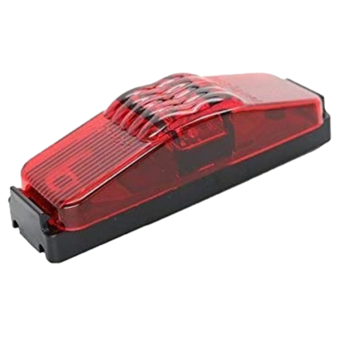 1" x 4" Red PC Sidemarker Red Lens w/Black Base S19-RR00-1 (Kit)