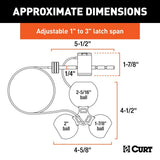Universal Tri-Ball Trailer Coupler Lock, Fits 1-7/8",2",2-5/16"