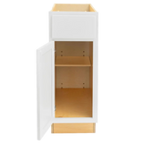 RTA (Ready-to-Assemble) | Pure White Base Kitchen Cabinets - Shaker Style | 100% Hardwood | Made in America | Soft Close Hardware | (Maple Polar White, 24" D x 12" W x 34.5" H)
