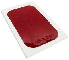 Red 2" x 3.5" Rectangular SAE Reflector Sticker (R05-0R00-1)