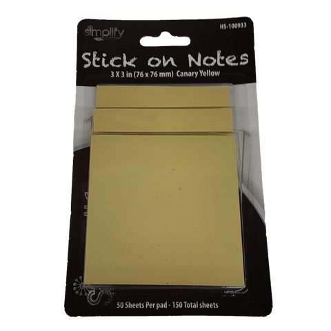 Yellow Stick on Notes  (77602)