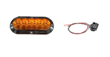 6" Oval 6 LED Turn Dual Intensity Surface Mount Amber Lens Tri-Pole (T66-AAST-1 Kit)