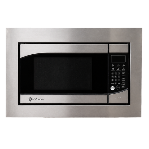 InVision .9 Cu. Ft. RV Microwave with Trim Kit | Stainless Steel | Built-In Microwave | 300-4200