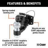 Curt Ball & Pintle Hitch (2-5/16" Ball, 16,000 Lbs. Ball Capacity) #48200