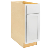 RTA (Ready-to-Assemble) | Pure White Base Kitchen Cabinets - Shaker Style | 100% Hardwood | Made in America | Soft Close Hardware | (Maple Polar White, 24" D x 18" W x 34.5" H)
