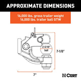 Curt Ball & Pintle Hitch (2-5/16" Ball, 16,000 Lbs. Ball Capacity) #48200