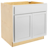 RTA (Ready-to-Assemble) | Pure White Base Kitchen Cabinets - Shaker Style | 100% Hardwood | Made in America | Soft Close Hardware | (Maple Polar White, 24" D x 36" W x 34.5" H)