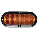 6" Oval 6 LED Turn Dual Intensity Surface Mount Amber Lens Tri-Pole (T66-AAST-1 Kit)