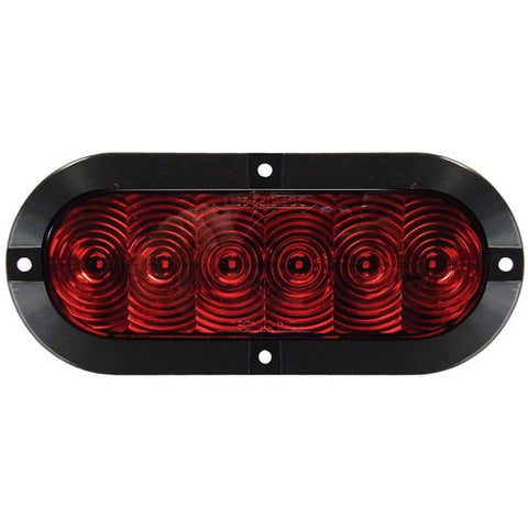 6" Oval 6 LED STT Surface Mount Red Lens Tri-Pole (T66-RRST-1 Kit)
Surface Mount - 7.55"x 3.29"x 1.47"