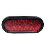 6" Oval 6 LED STT Grommet Mount Red Lens Tri-Pole (T66-RR0T-1 Kit)