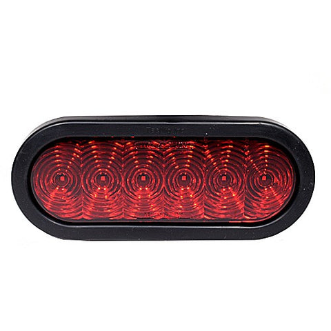 6" Oval 6 LED STT Grommet Mount Red Lens Tri-Pole (T66-RR0T-1 Kit)