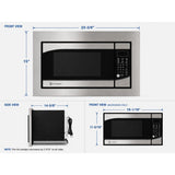 InVision .9 Cu. Ft. RV Microwave with Trim Kit | Stainless Steel | Built-In Microwave | 300-4200